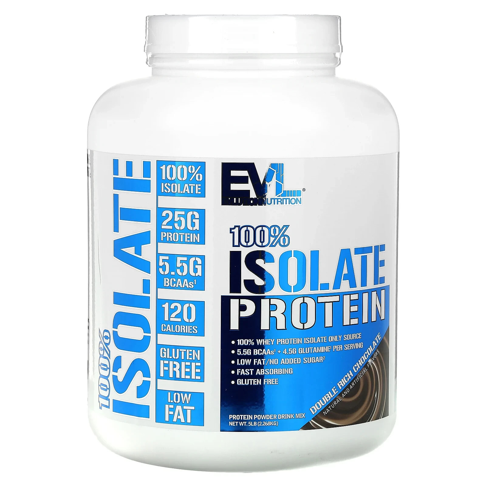 100% Isolate Protein, Double Rich Chocolate, 1 lb (454 g)