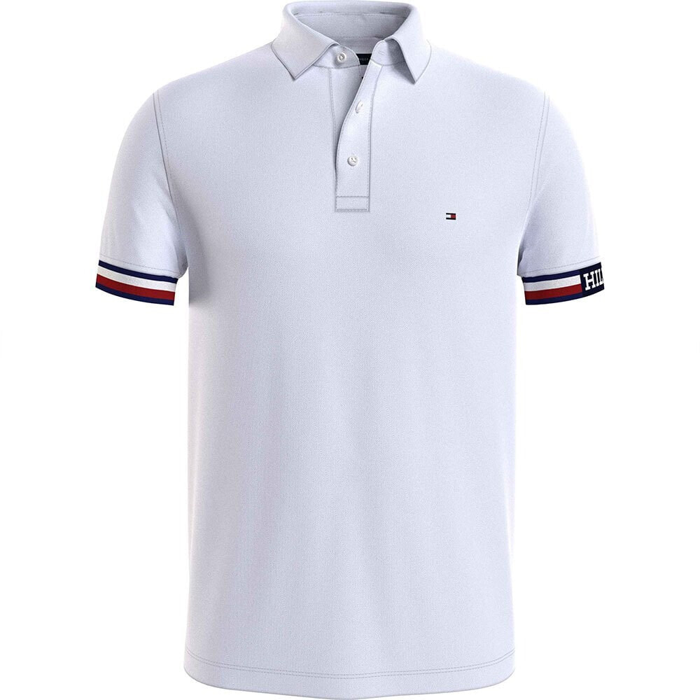 TOMMY HILFIGER Monotype Flag Cuff Slim Fit short sleeve polo
