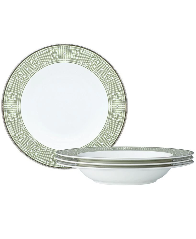 Noritake infinity Green Platinum 4 Piece Soup Bowl Set 12 oz, Service for 4