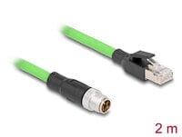 Delock M12 Kabel X-kodiert 8 Pin Stecker zu RJ45 PUR TPU 2 m - Cable - Network