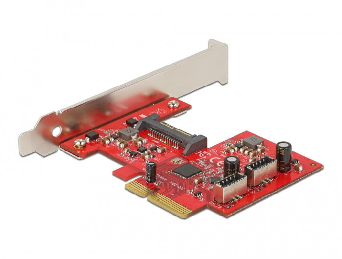 Компьютерный разъем или переходник DeLOCK 90058, PCIe, USB 3.2 Gen 2 (3.1 Gen 2), PCIe 3.0, SATA 15-pin, Red, White, PC