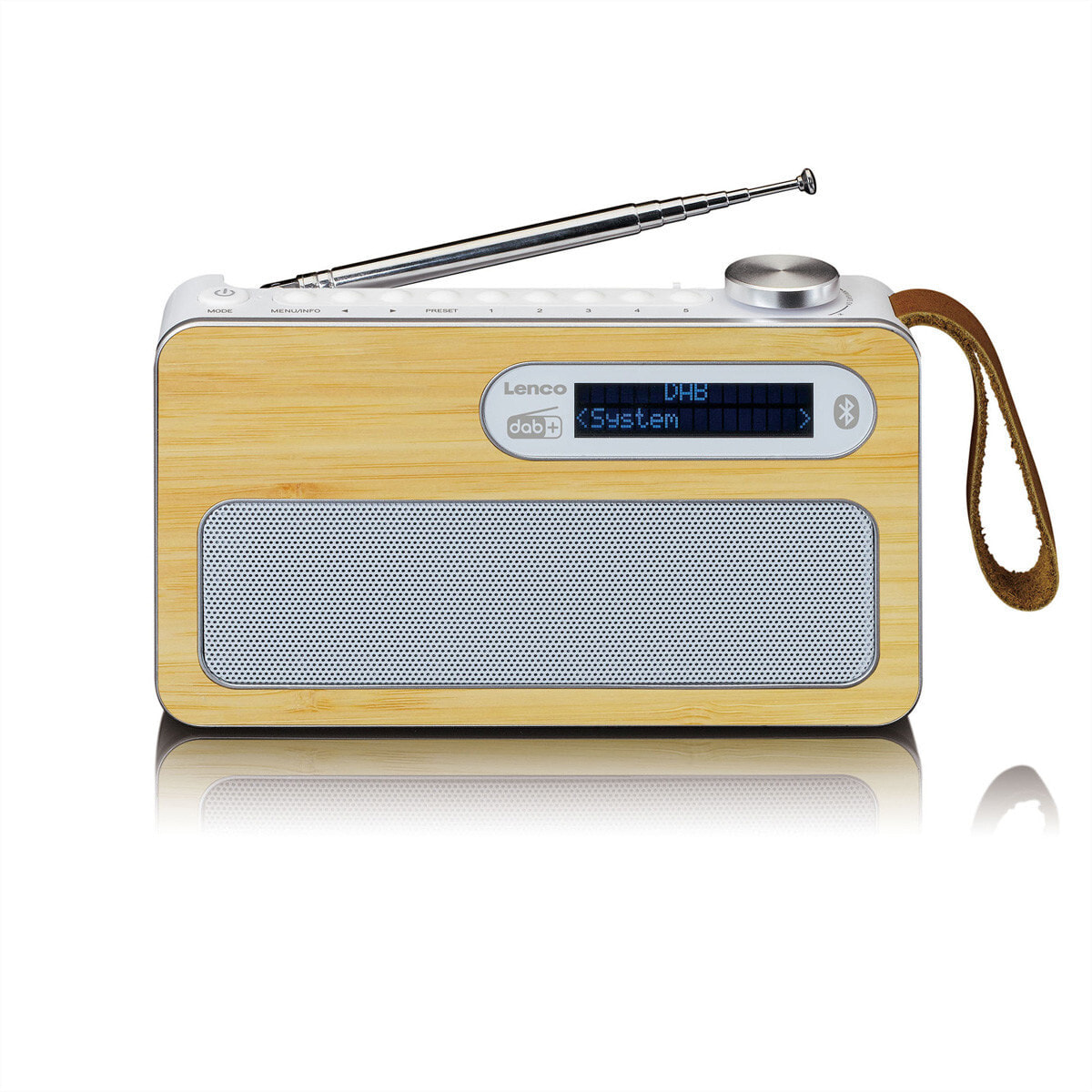 Lenco DAB+Радио PDR-040 Бамбук/Вайс