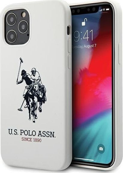 чехол силиконовый iPhone 12 Pro Max 6,7 белый с логотипом U.S. Polo Assn.