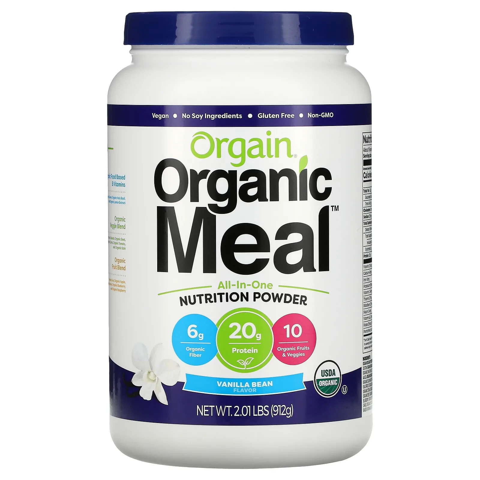 Orgain, Organic Meal, универсальный пищевой порошок, сливочная шоколадная помадка, 912 г (2,01 фунта)