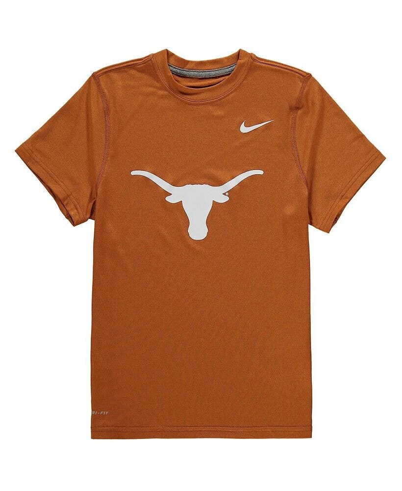 Nike big Boys Burnt Orange Texas Longhorns Logo Legend Dri-FIT T-shirt
