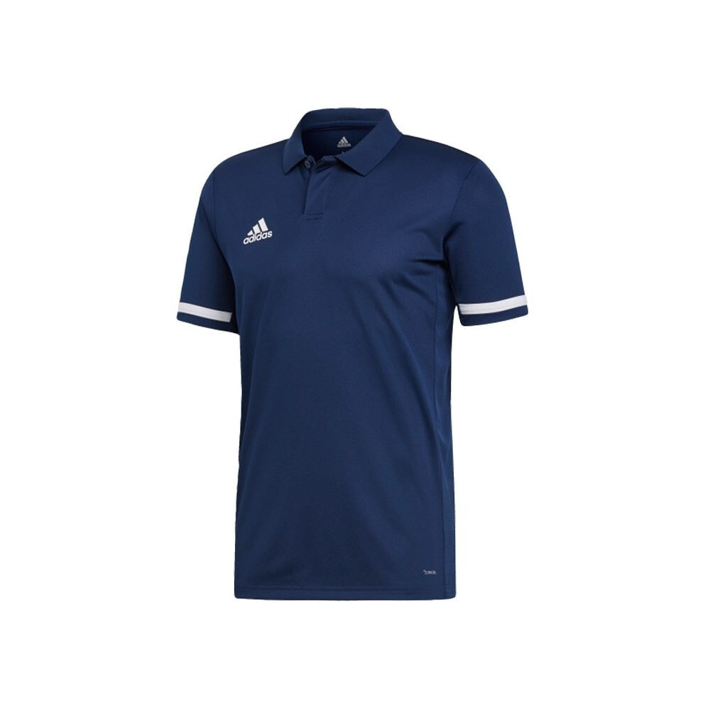 Мужская спортивная футболка-поло синяя с логотипом Adidas Team 19