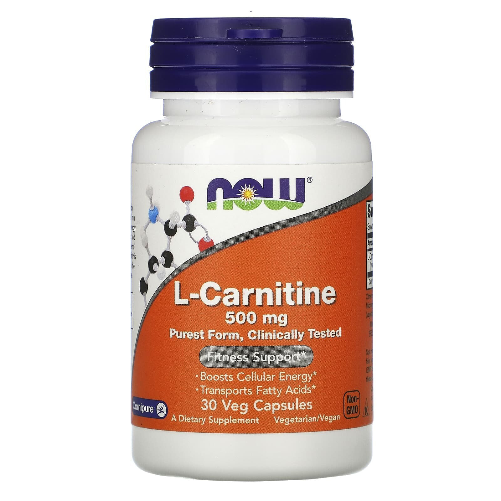 L-Carnitine, 500 mg, 30 Veg Capsules