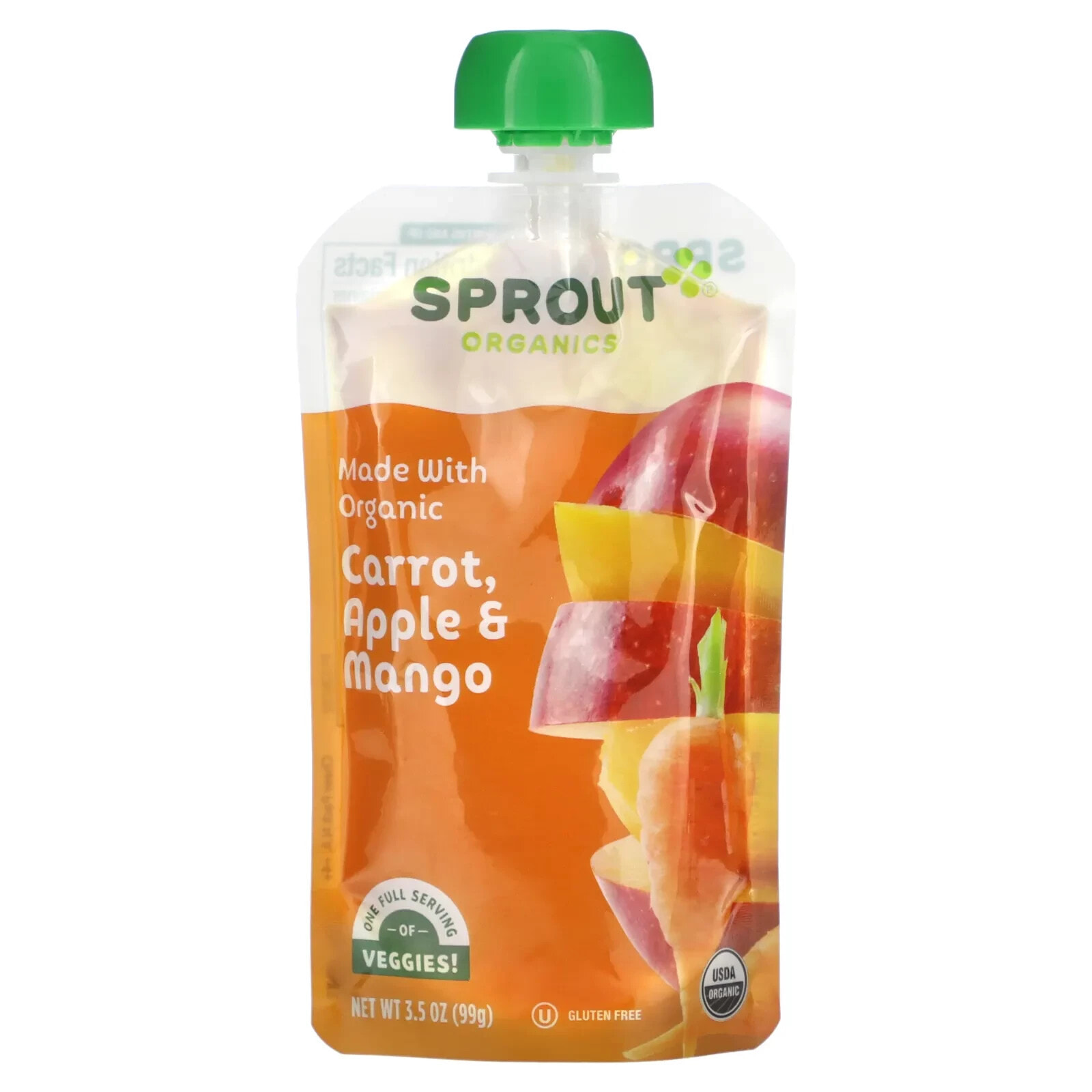 Baby Food, 6 Months & Up, Carrot, Apple & Mango, 3.5 oz (99 g)