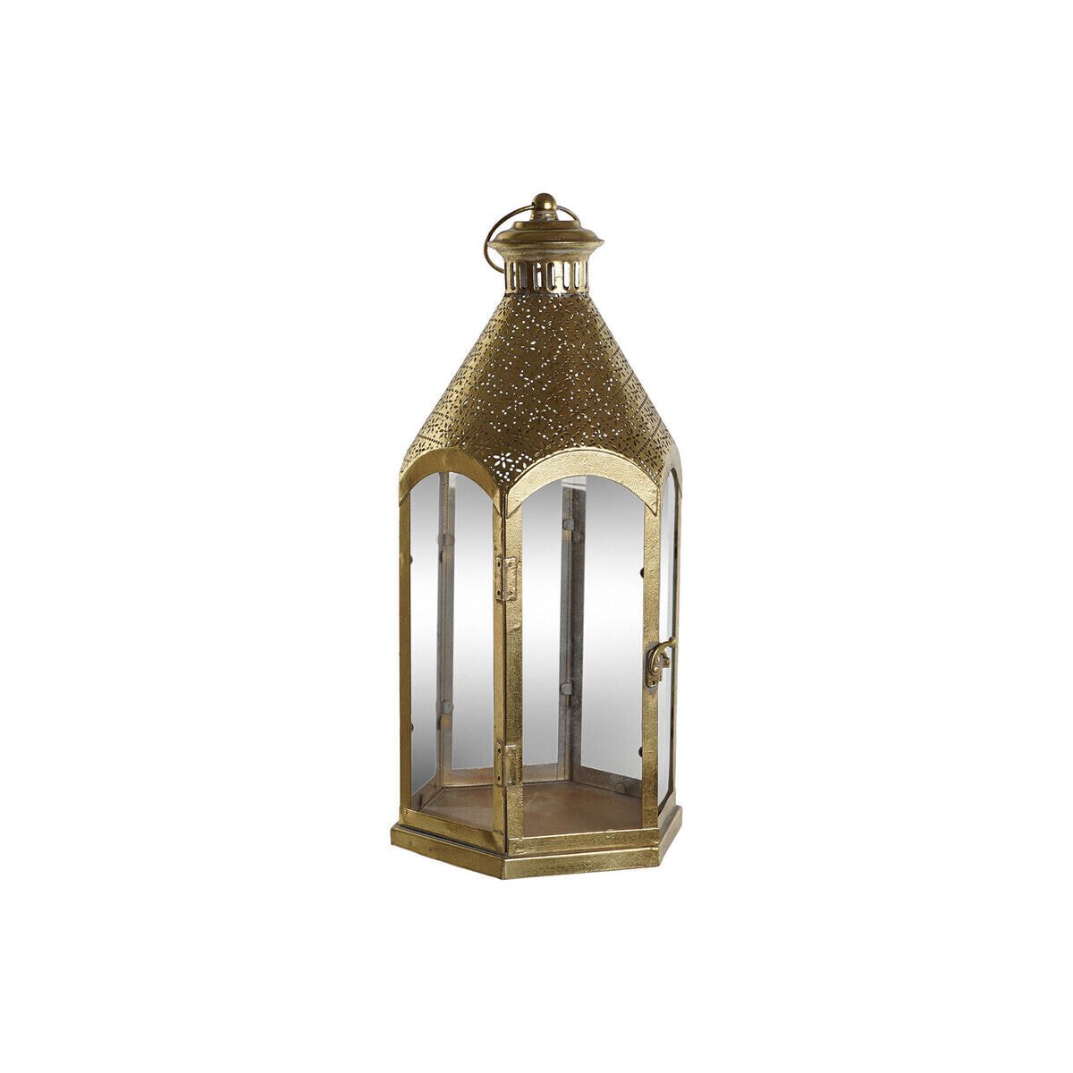 Candleholder Home ESPRIT Golden Metal Crystal 23 x 23 x 48 cm