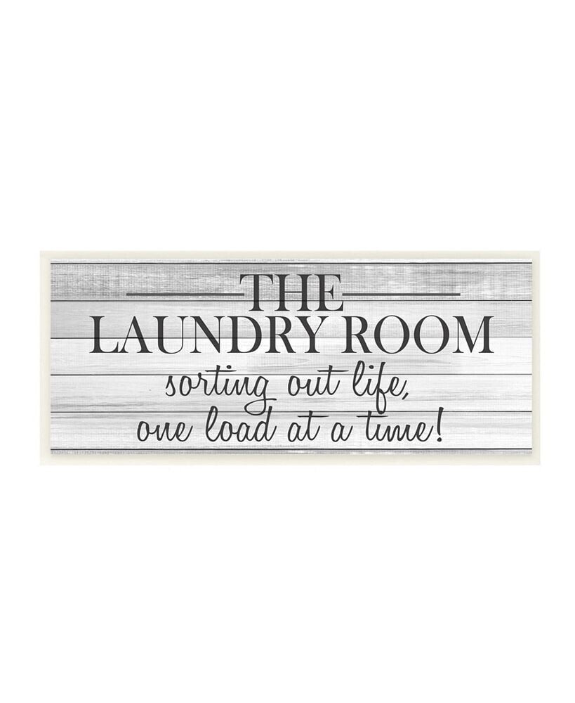 Stupell Industries laundry Room Funny Word Bathroom Black and White Design Wall Plaque Art, 7
