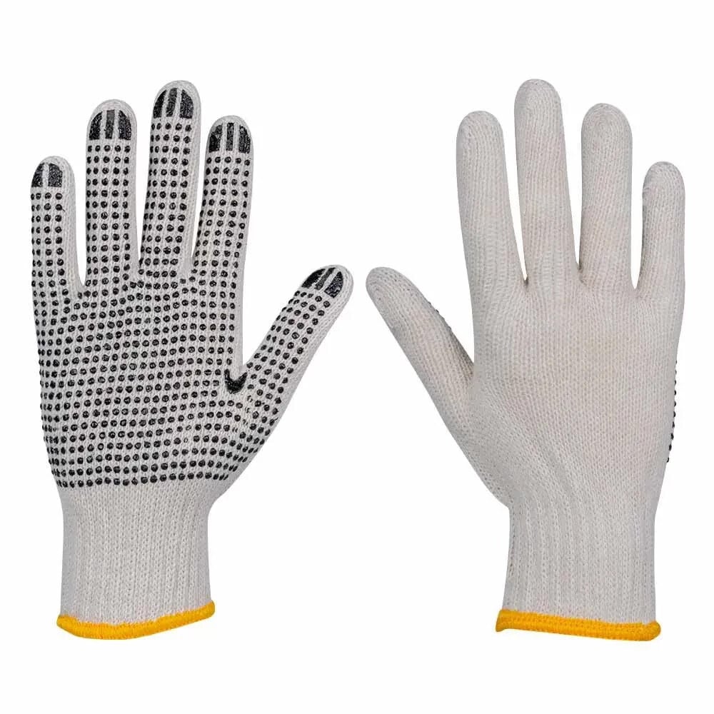 JBM Cotton thread glove with the palm reinforced with pvc points 12 units