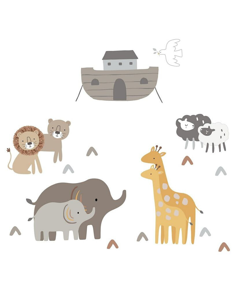 Lambs & Ivy baby Noah Ark/Boat with Pairs of Animals Wall Decals/Stickers