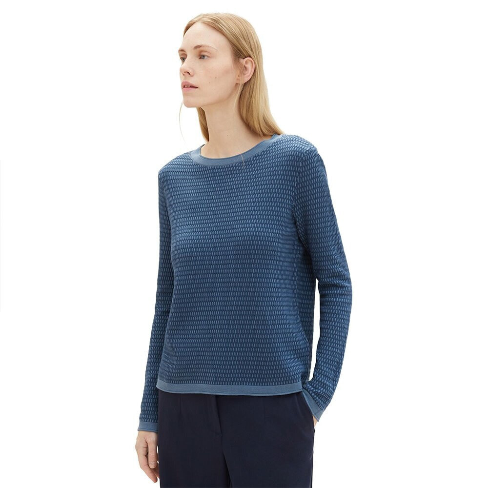 TOM TAILOR 1039316 Knit Cotton Structure Sweater
