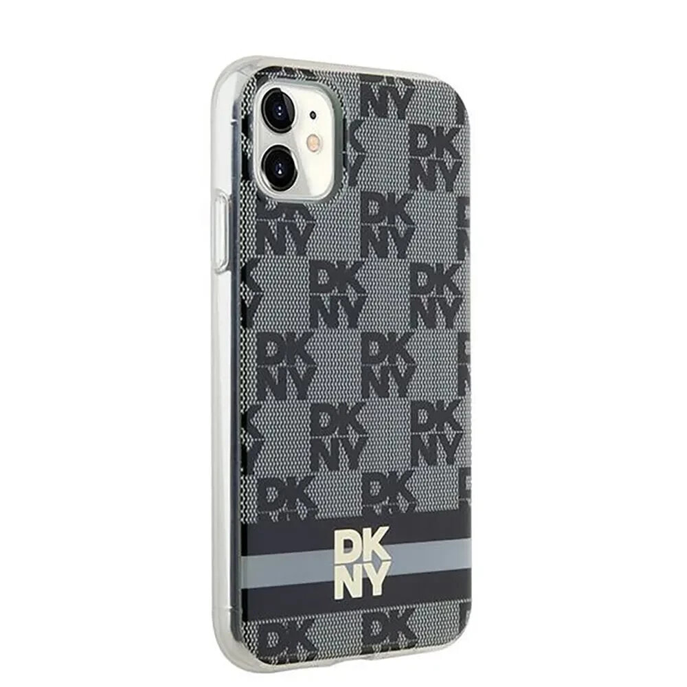 DKNY Dkhmn61Hcptsk iPhone 11XR 6.1 Iml Checke Mono Pattern&Printed Stripes phone case