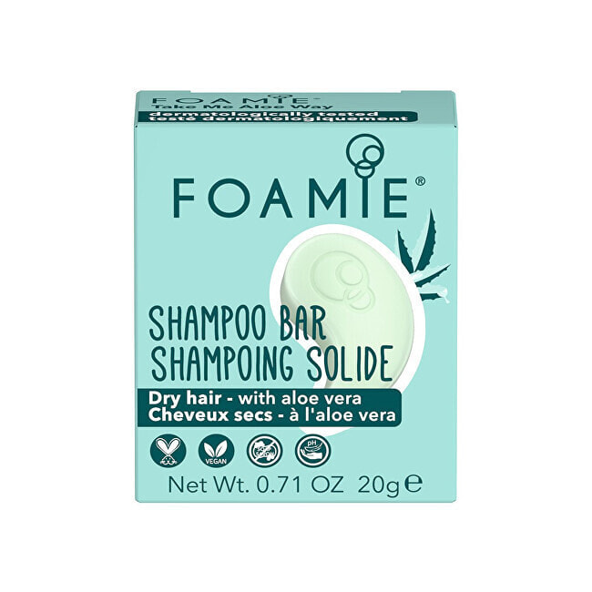 Foamie Take Me Aloe Way Shampoo Bar Увлажняющий и придающий блеск твердый шампунь с алоэ вера для сухих волос 20 г