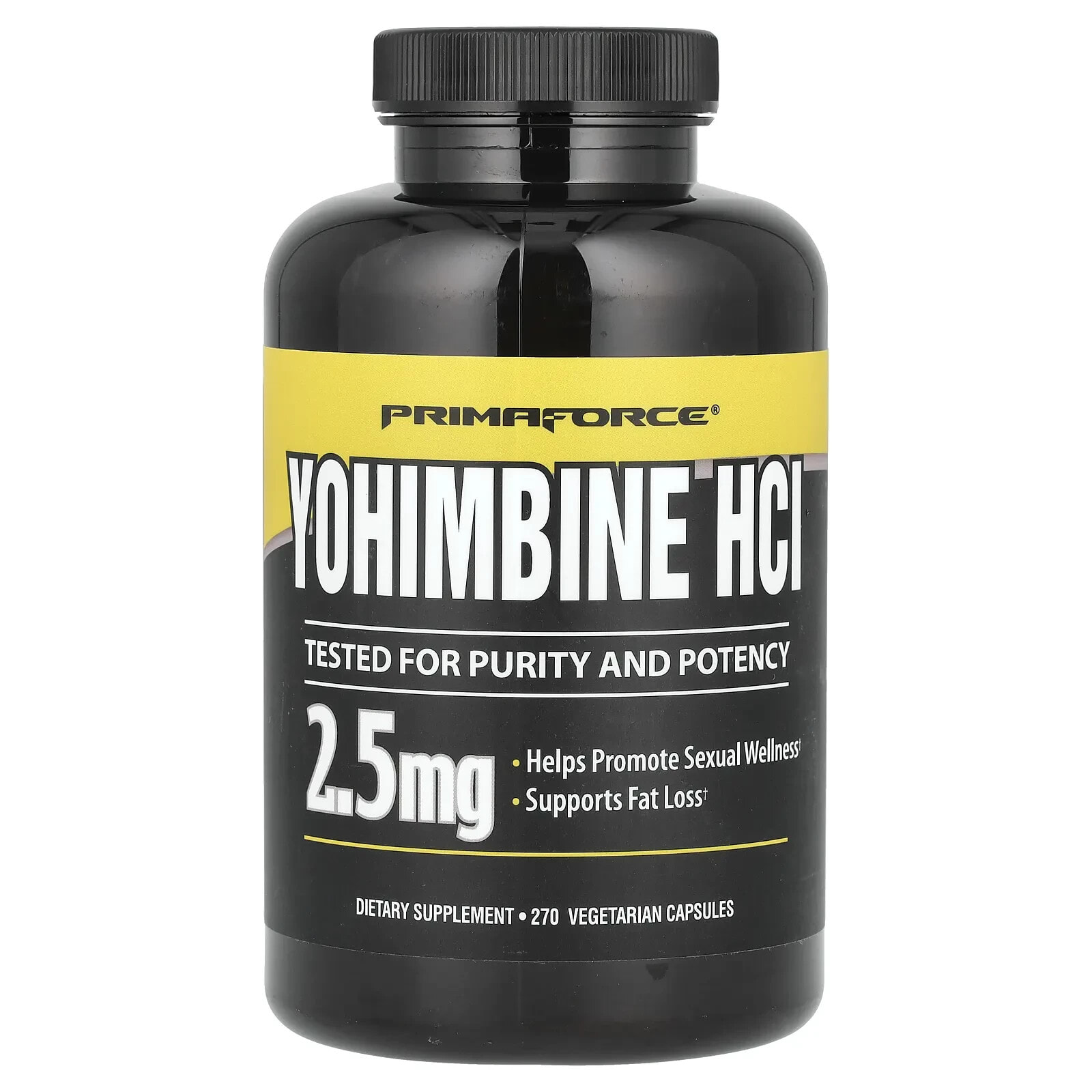 Yohimbine HCI, 2.5 mg, 270 Vegetarian Capsules (1.25 mg Per Capsule)