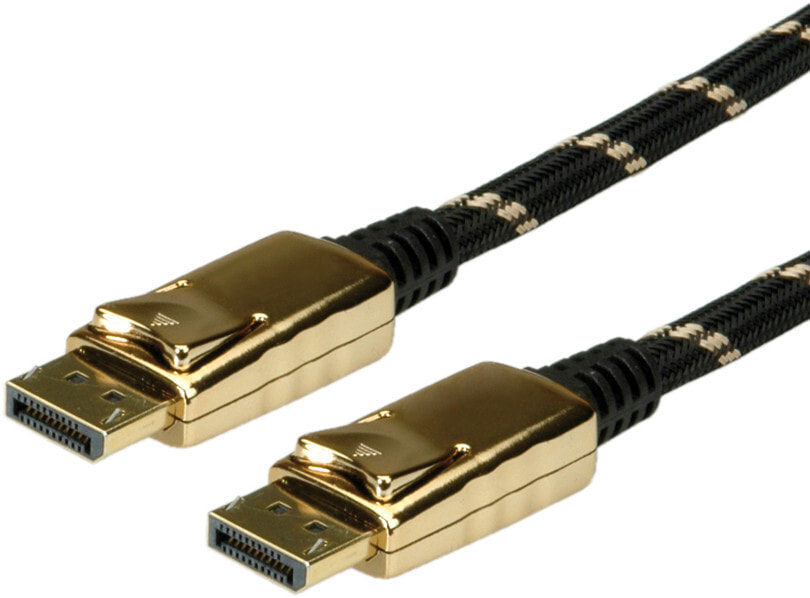 ROLINE 11.04.5648 DisplayPort кабель 7,5 m Черный, Золото