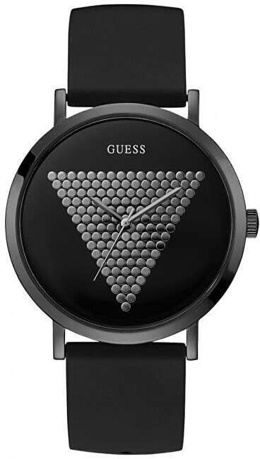 Мужские наручные часы с черным резиновым ремешком Guess W1161G2