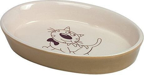 Nobby BOWL CER.OVAL CAT BROWN / BEIGE