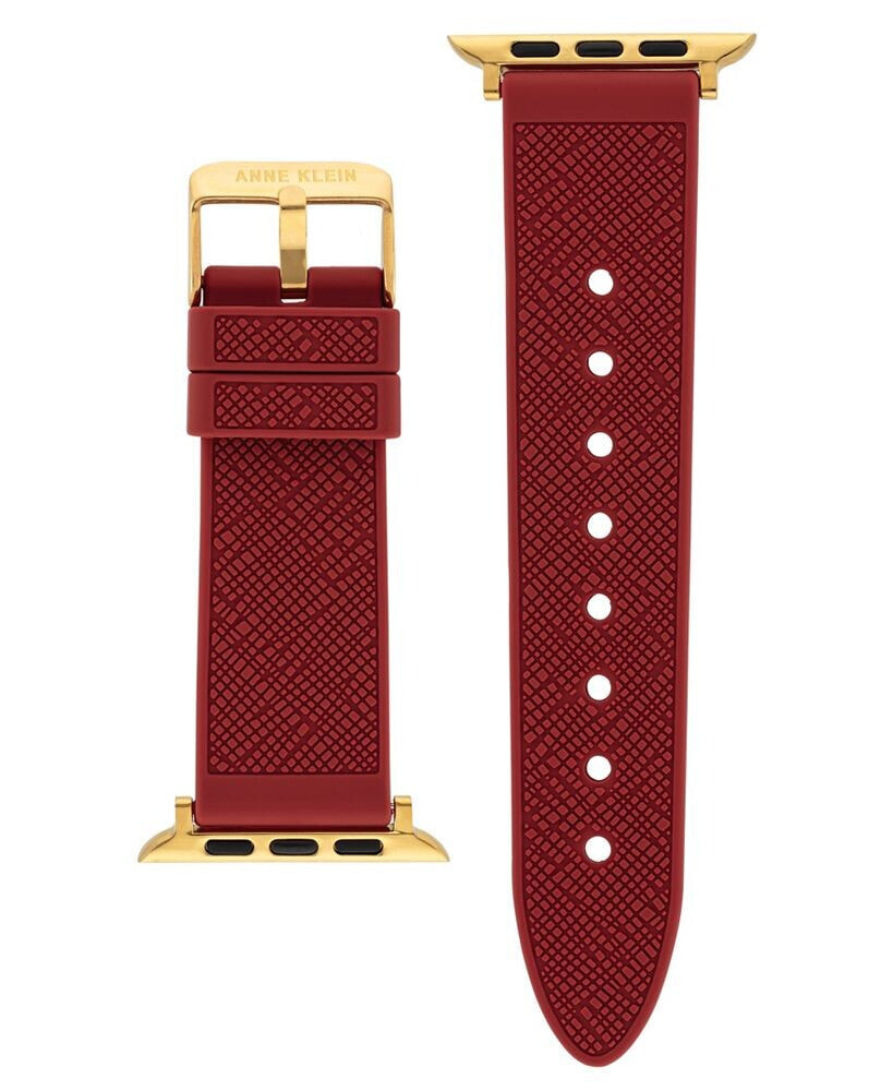 Anne Klein women's Red Textured Silicone Band Compatible with 38/40/41mm Apple Watch