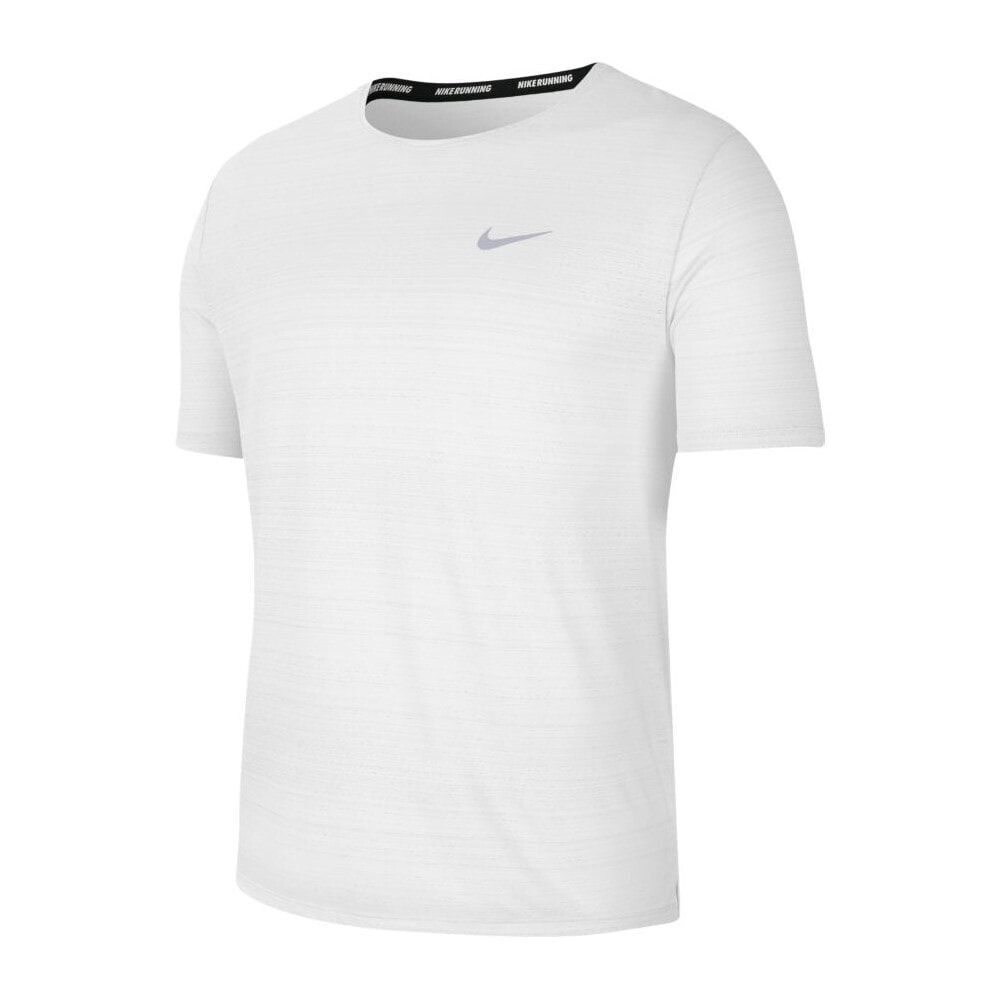 Мужская футболка спортивная белая однотонная для бега Nike Drifit Miler