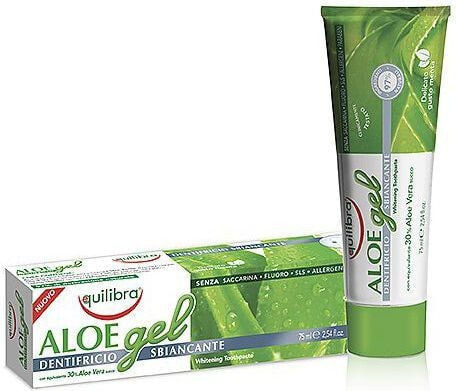 Equilibra Aloe Gel Toothpaste Натуральная отбеливающая зубная паста с гелем алоэ вера без фтора