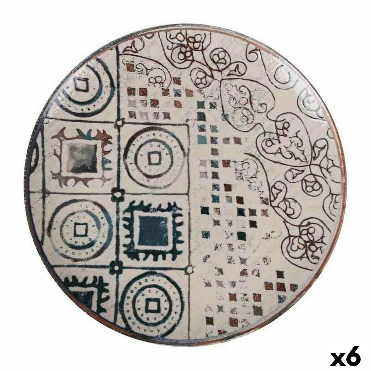 Flat Plate La Mediterránea Grecia Porcelain (6 Units)