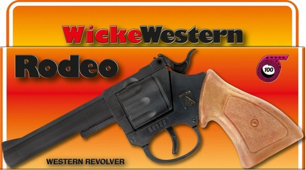 Игрушечный пистолет Sohni-Wicke Rodeo. Тип пистонов: 100 зарядные. Длина 19,8 см. Металл, пластик. От 7 лет.
