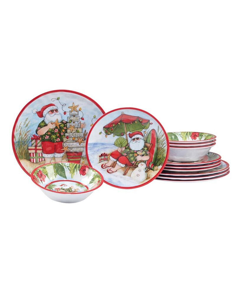 Certified International santa's Wish 12 Piece Dinnerware Set, Service for 4