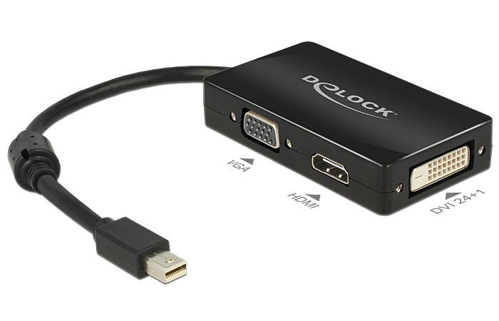 DeLOCK 0.16m DisplayPort/VGA + HDMI + DVI 0,16 m Mini DisplayPort VGA (D-Sub)+ HDMI + DVI Черный 62631