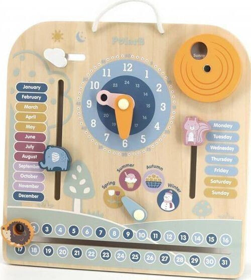 Viga Toys Wooden Calendar and Clock