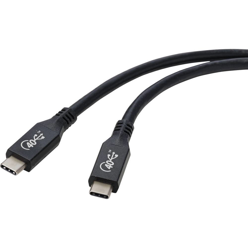 RF-4870098 - 0.8 m - USB C - USB C - USB4 Gen 2x2 - 40000 Mbit/s - Black