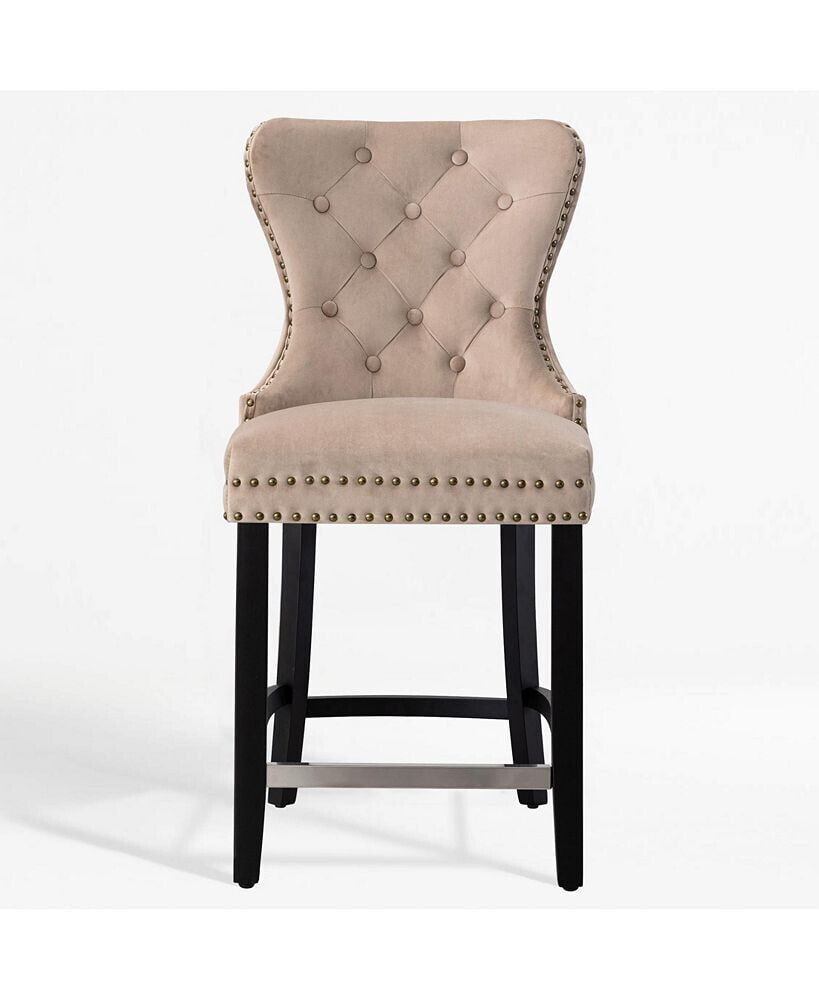 WestinTrends tufted Velvet Counter Stool