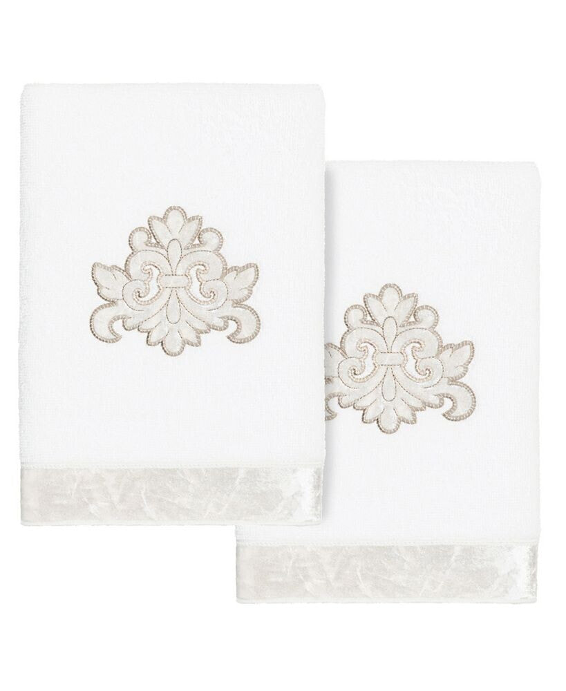 Linum Home textiles Turkish Cotton May Embellished Hand Towel Set, 2 Piece