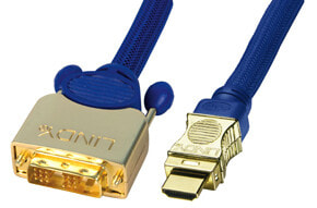 Lindy HDMI-DVI Premium GOLD 7.5m 7,5 m DVI-D Синий 37085