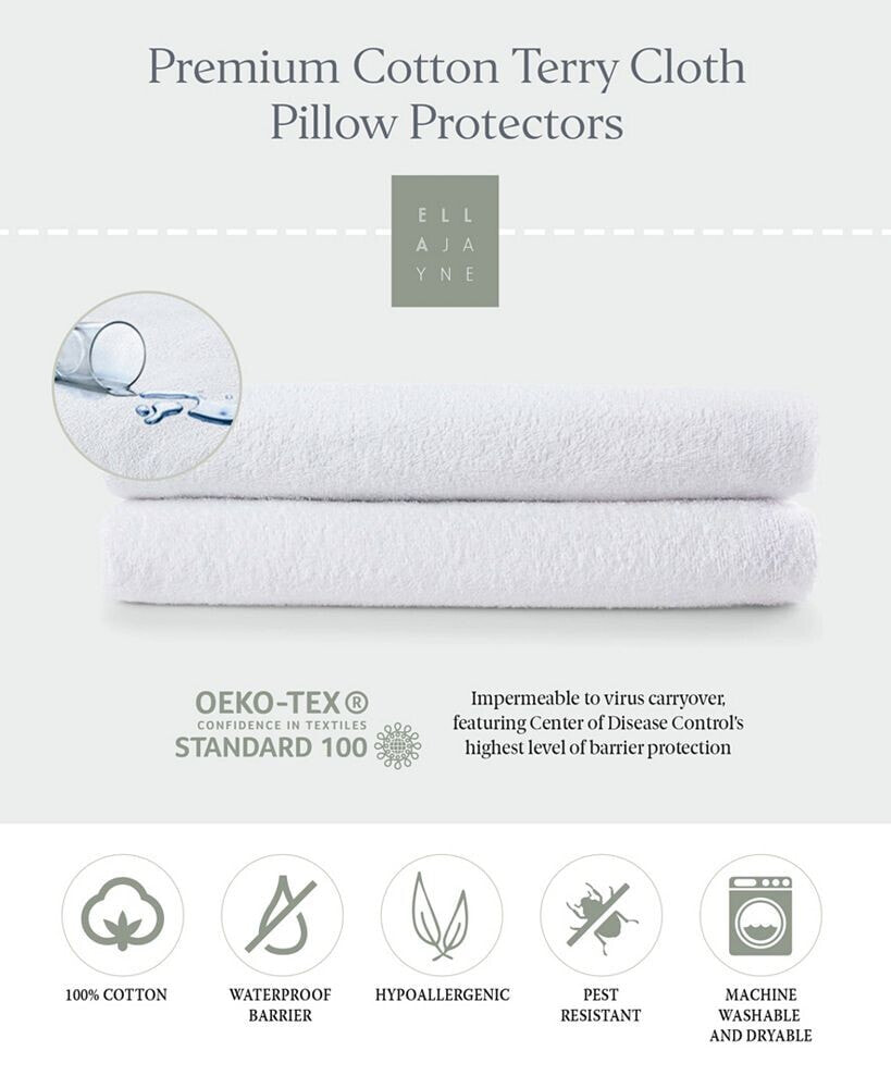 Ella Jayne terry Cloth Water Proof Pillow Protector, Standard - Set of 2