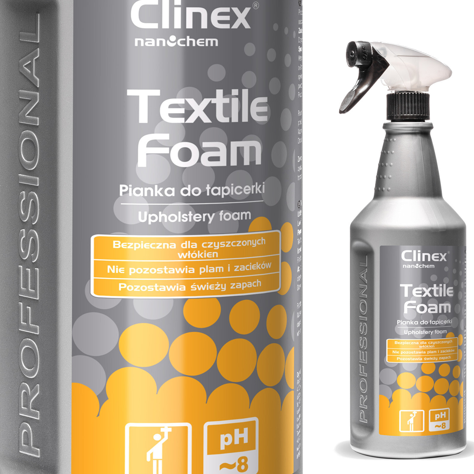 CLINEX Textile Foam 1L washing foam for cleaning stains from carpets, furniture and upholstery