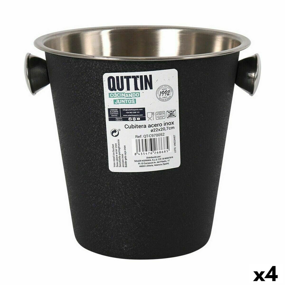 Ice Bucket Quttin Crocodile Ø 22 cm Stainless steel (4 Units)