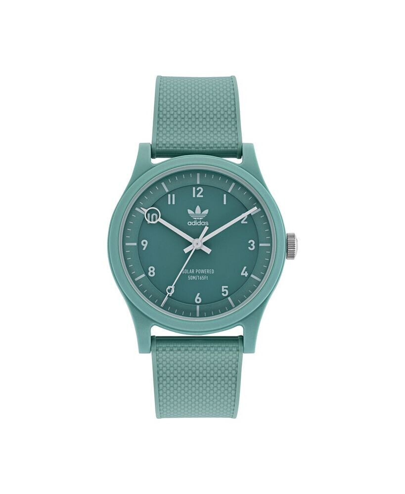 adidas unisex Solar Project One Green Resin Strap Watch 39mm