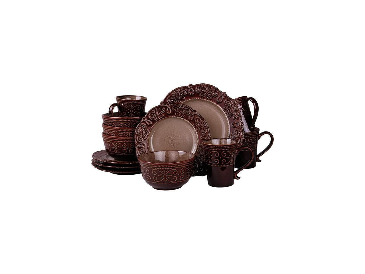 Elama EL-SALIA16 Salia 16 Piece Stoneware Dinnerware Set