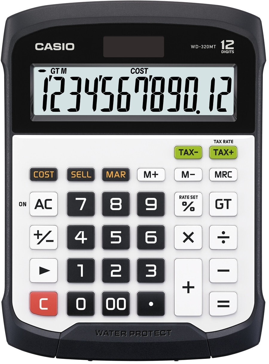 Калькулятор Настольный Финансовый Черный, БелыйCasio WD-320MT