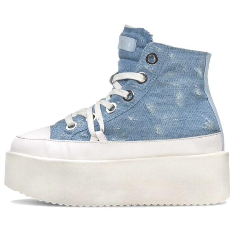 Inuikii Canvas Shoes Women's High-Top Light Blue