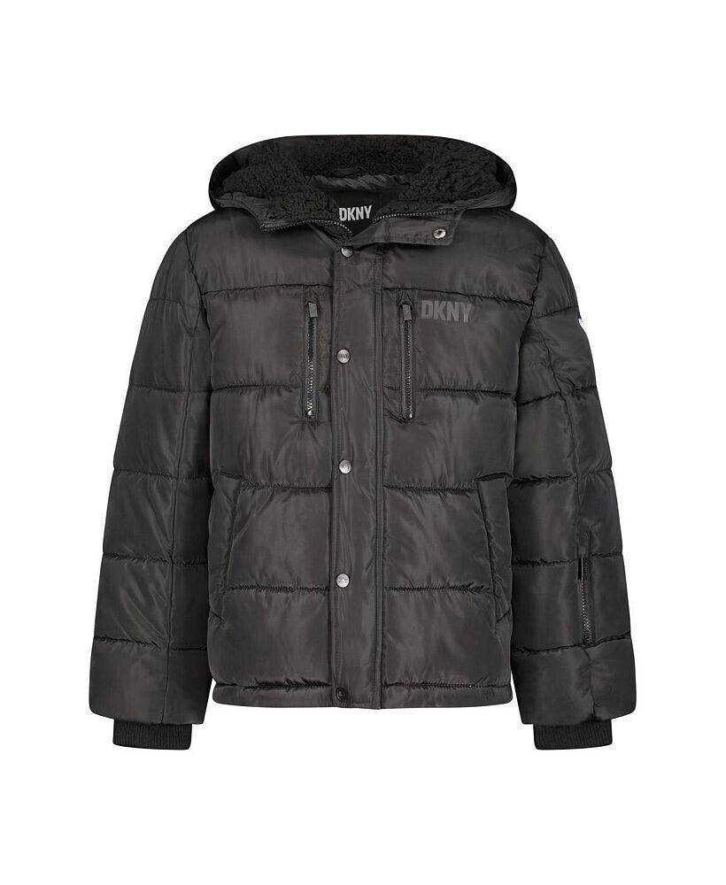 DKNY boy's Classic Quilted Heavyweight Puffer Jacket, Kids