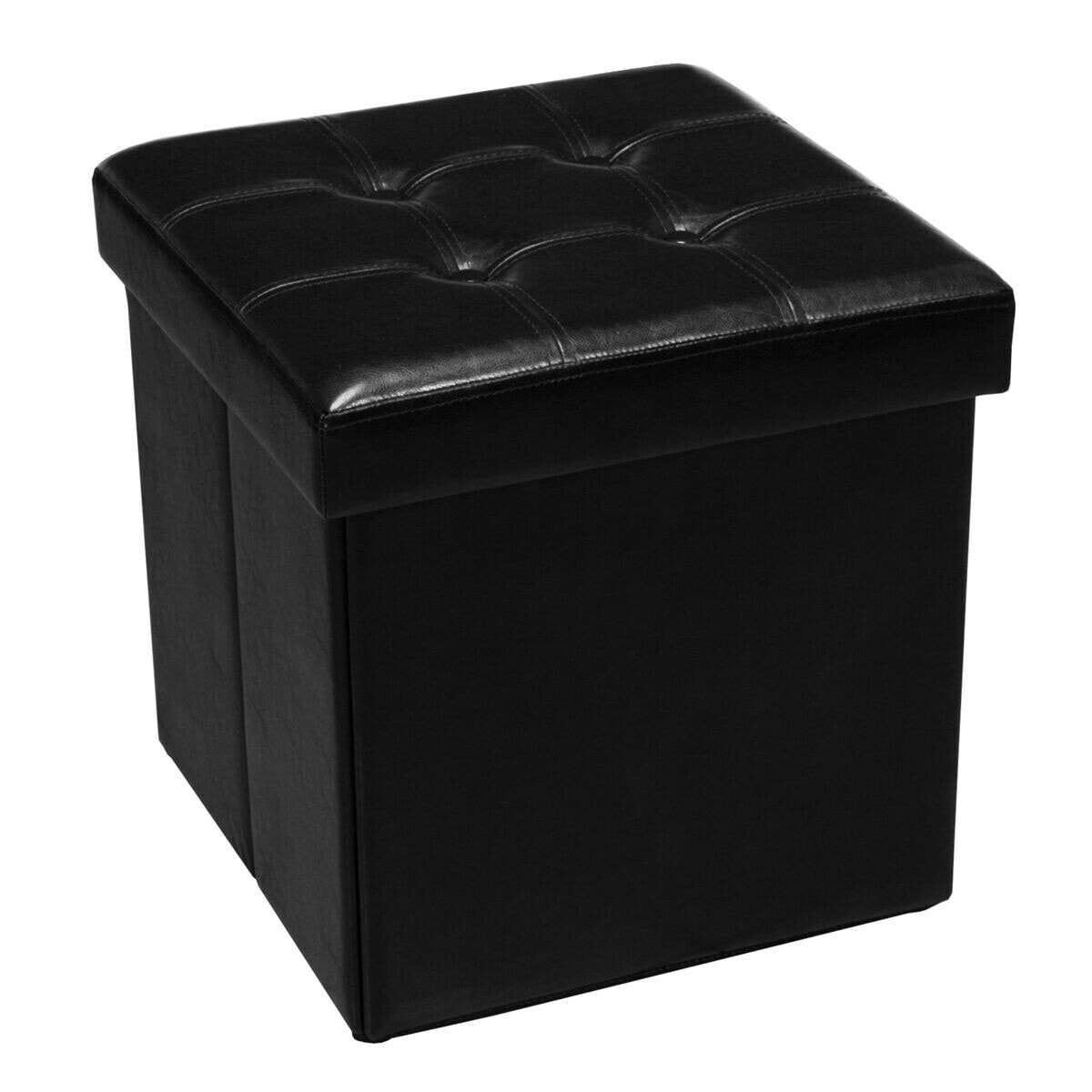 Pouffe Alexandra House Living Black Polyskin 45 x 45 x 45 cm Foldable