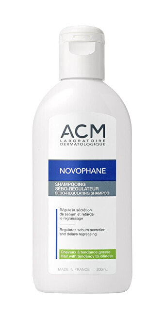 Acm Novophane Balancing Shampoo  For Oily Hair Шампунь для жирных волос регулирует выработку кожного сала для объема и легкости волос