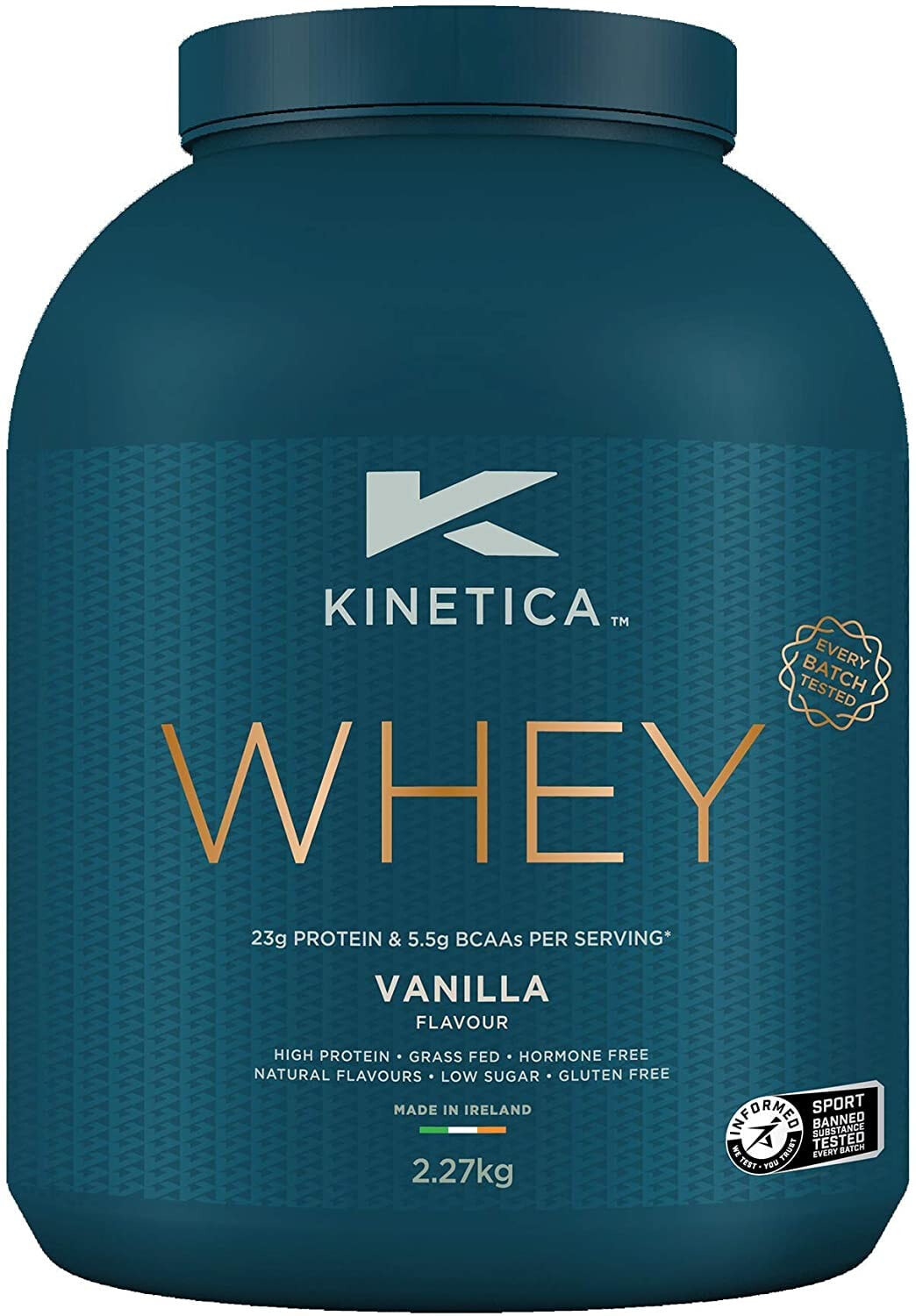 Kinetica Protein Powder Chocolate 2.27 kg, Whey Protein, 23 g Protein, 76 Servings Including Free Measuring Cup, Protein Powder, Whey Protein Powder from EU Pasture Keeping, Super Solubility and Pure Taste