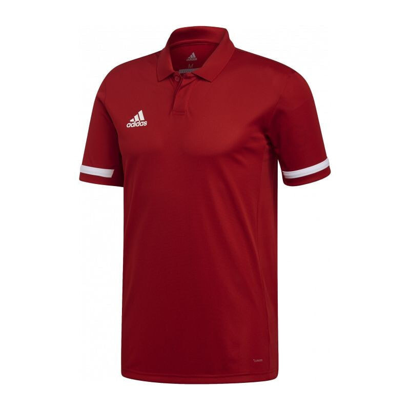 Мужская футболка-поло спортивная красная с логотипом Adidas Team 19 M DX7266 polo shirt