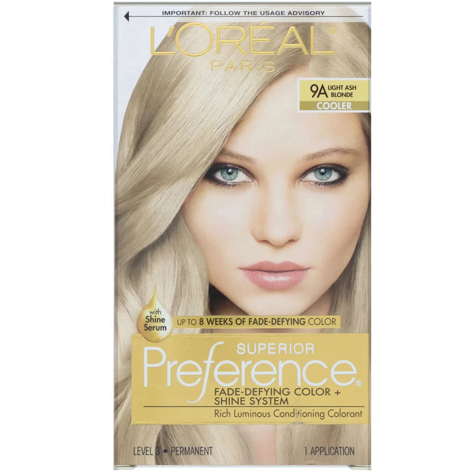 L'Oréal, Superior Preference, Luminous, Fade-Defying Color, 8 Medium Blonde, 1 Application