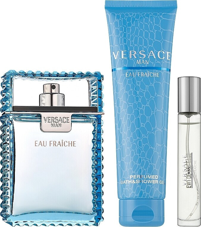 Versace Man Eau Fraiche - Duftset (Eau de Toilette 100ml + Duschgel 150ml + Eau de Toilette 10ml)