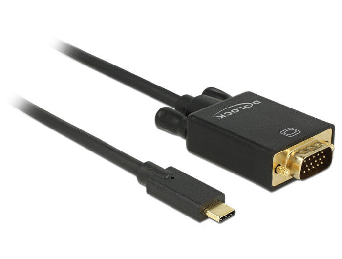 DeLOCK 85261 видео кабель адаптер 1 m USB Type-C VGA (D-Sub) Черный